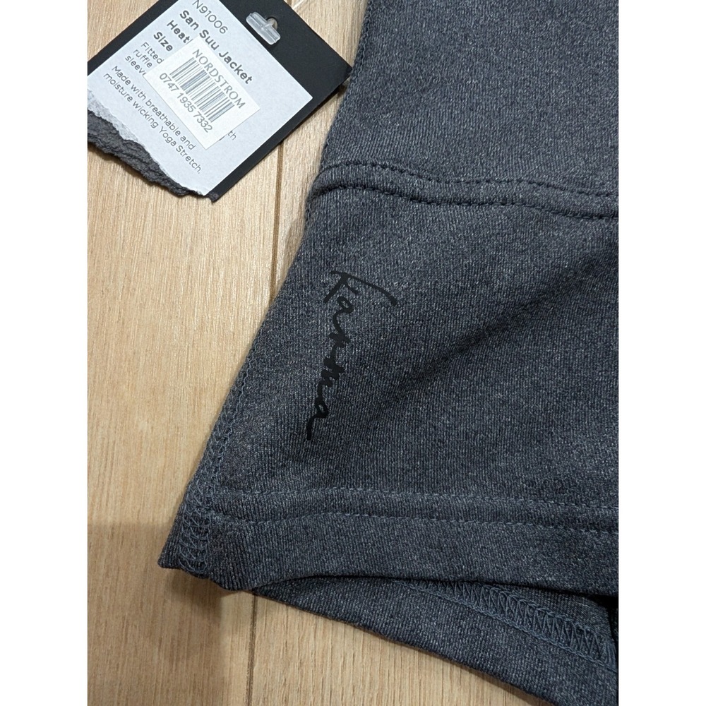 KARMA San Suu Ruffle Small Zip Jacket Dark Gray‎ Workout SWEATSHIRT NEW NWT - Picture 11 of 11
